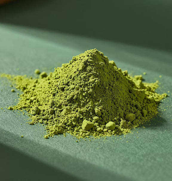 Matcha powder on a surface